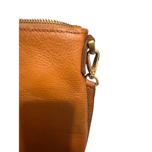 Madewell Brown Leather Double Handles Zipper Closure Satchel Shoulder Bag - Picture 5 of 9